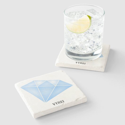 Shiny Blue Diamond Carat Steinuntersetzer (Seitenansicht)