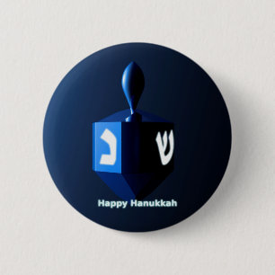 Shiny Blue Dreidel Button