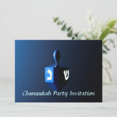 Shiny Blue Dreidel Einladung (Stehend Vorderseite)