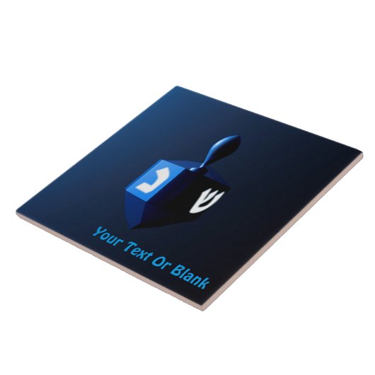 Shiny Blue Dreidel Fliese (Seite)