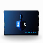 Shiny Blue Dreidel Fotoblock (Vorderseite)