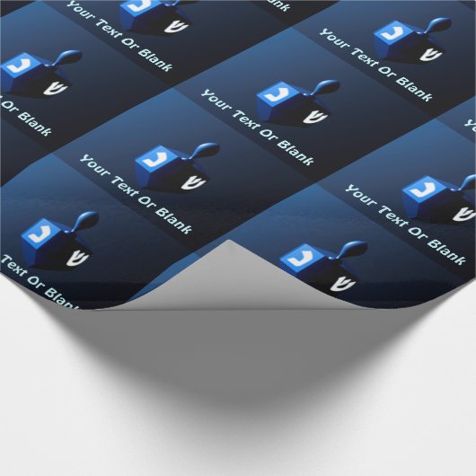 Shiny Blue Dreidel Geschenkpapier (Ecke)