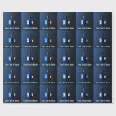 Shiny Blue Dreidel Geschenkpapier (Flach)