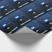 Shiny Blue Dreidel Geschenkpapier (Ecke)
