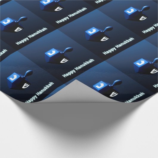 Shiny Blue Dreidel Geschenkpapier (Ecke)