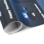Shiny Blue Dreidel Geschenkpapier (Rolleneckpunkt)
