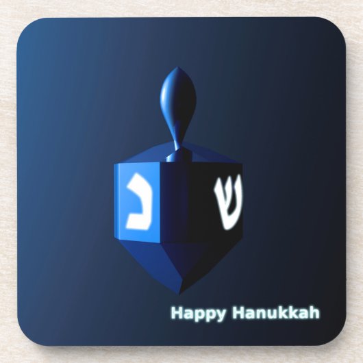 Shiny Blue Dreidel Getränkeuntersetzer (Vorderseite)