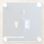 Shiny Blue Dreidel Glasuntersetzer (Rückseite)