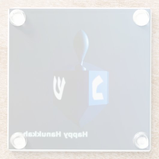 Shiny Blue Dreidel Glasuntersetzer (Rückseite)
