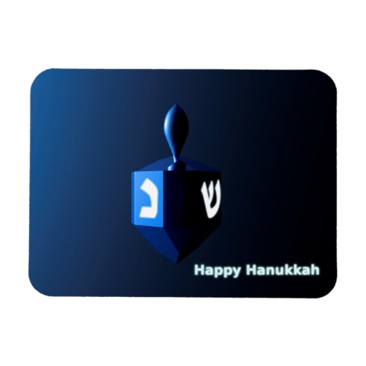 Shiny Blue Dreidel Magnet (Horizontal)