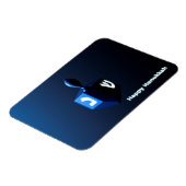 Shiny Blue Dreidel Magnet (Linke Seite)