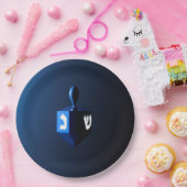 Shiny Blue Dreidel Pappteller (Party)