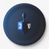Shiny Blue Dreidel Pappteller (Vorderseite)