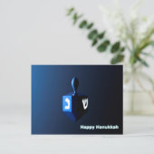 Shiny Blue Dreidel Postkarte (Stehend Vorderseite)