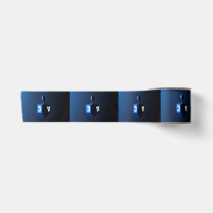 Shiny Blue Dreidel Satinband