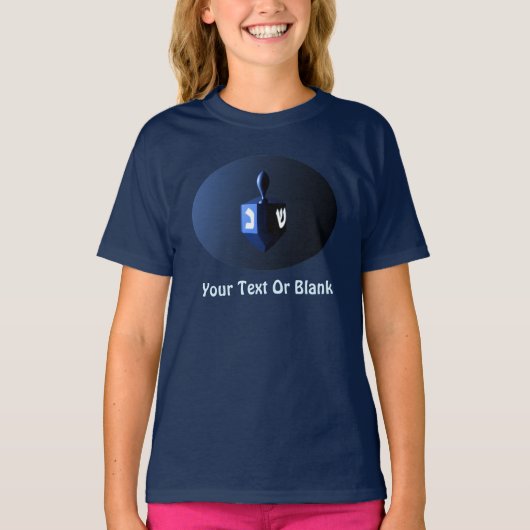 Shiny Blue Dreidel T-Shirt (Vorderseite)