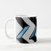 Shiny Blue Formen mit Diagonal Brush Stroke Kaffeetasse (Links)