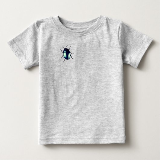 Shiny Blue Käfer Illustration Baby T-shirt (Vorderseite)