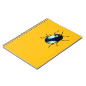 Shiny Blue Käfer Illustration Notizblock (Linke Seite)