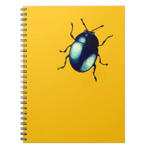 Shiny Blue Käfer Illustration Notizblock