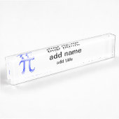 Shiny Blue Pi Symbol Namensplakette
