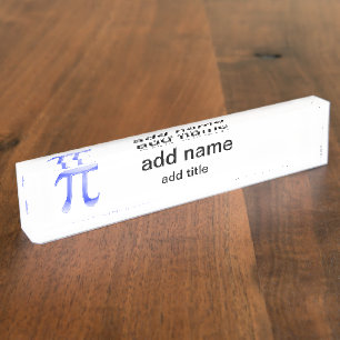 Shiny Blue Pi Symbol Namensplakette