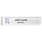Shiny Blue Pi Symbol Namensplakette (Vorderseite)