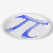Shiny Blue Pi Symbol Pappteller (Schrägansicht)