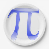 Shiny Blue Pi Symbol Pappteller (Vorderseite)