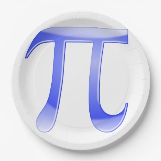 Shiny Blue Pi Symbol Pappteller (Vorderseite)