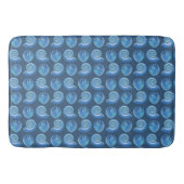 Shiny Blue Verziert Muscheln Muster Badematte (Vorderseite)