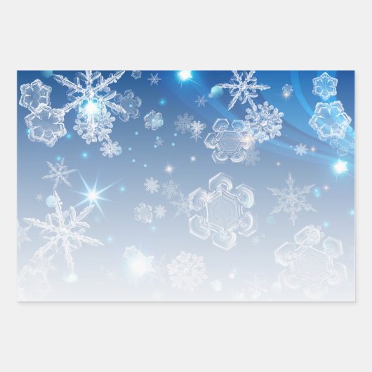 Shiny Blue Winter Wonderland Geschenkpapier Set (Vorderseite)