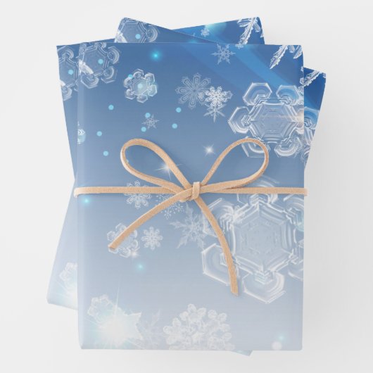 Shiny Blue Winter Wonderland Geschenkpapier Set (Beispiel)