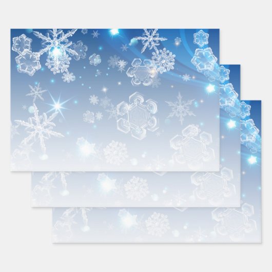 Shiny Blue Winter Wonderland Geschenkpapier Set (Set)