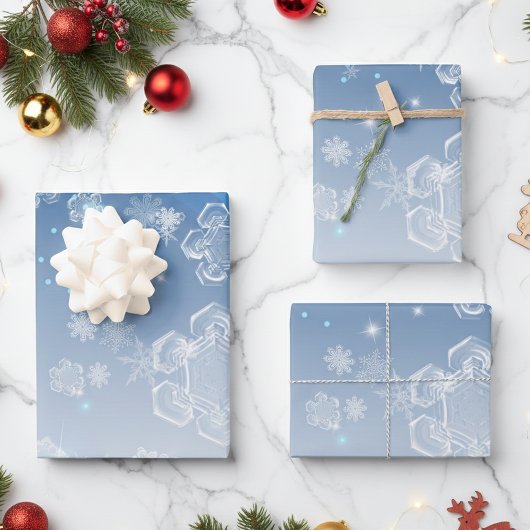 Shiny Blue Winter Wonderland Geschenkpapier Set