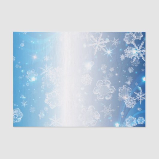 Shiny Blue Winter Wonderland Seidenpapier (Vorderseite)