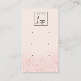 Shiny Blush Pink Glitzer Textur 3 Earring Display Visitenkarte
