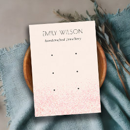 Shiny Blush Pink Glitzer Textur 3 Earring Display Visitenkarte