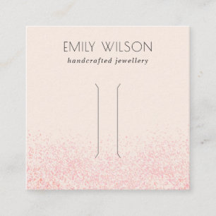 Shiny Blush Pink Glitzer Textur Haarschnitt Displa Quadratische Visitenkarte