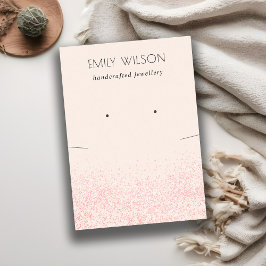 Shiny Blush Pink Glitzer Texture Earring Necklace Visitenkarte