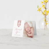 Shiny Blush Script Taufe geklappt Vielen Dank Foto Karte (Gelbe Blume)