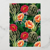 Shiny Boho Desert Cactus & Blume Brautparty Folieneinladung (Rückseite)