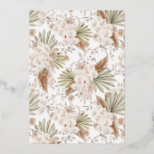 Shiny Boho Floral Pampas Grass Tee Brautparty Folieneinladung (Rückseite)