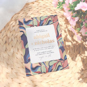 Shiny Bold farbenfrohe Abstrakte Floral Retro Hoch Folieneinladung