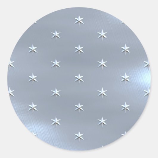 Shiny Brushed Star Metallstruktur Runder Aufkleber (Vorderseite)