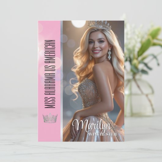 Shiny Bubbles Pageant Autograph Card Template (Stehend Vorderseite)