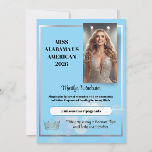 Shiny Bubbles Pageant Autograph Card Template (Rückseite)