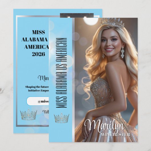 Shiny Bubbles Pageant Autograph Card Template (Vorne/Hinten)