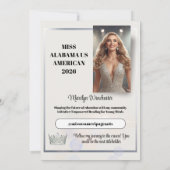 Shiny Bubbles Pageant Autograph Card Template (Rückseite)