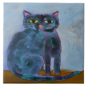 Shiny Cat Abstrakte digitale Malerei Fliese (Vorderseite)